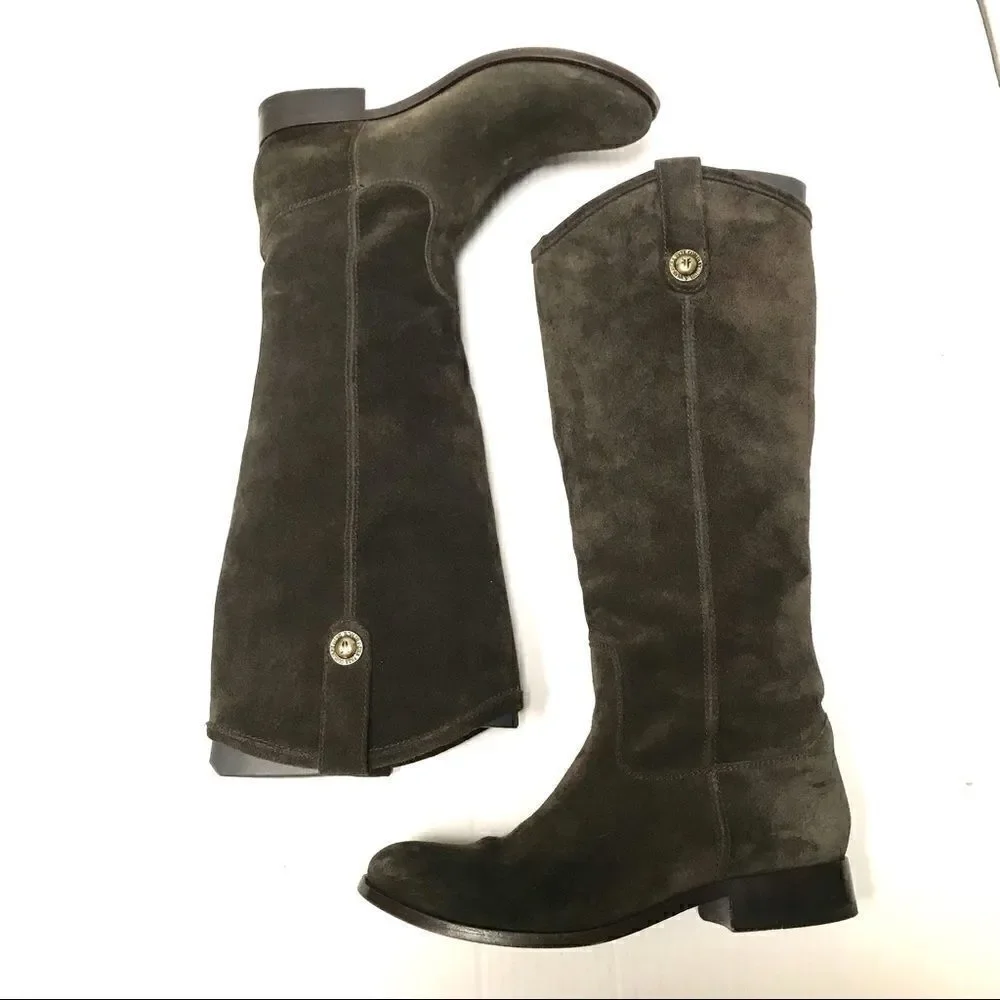 ‎Frye Melissa button knee suede western riding boots 6.5B